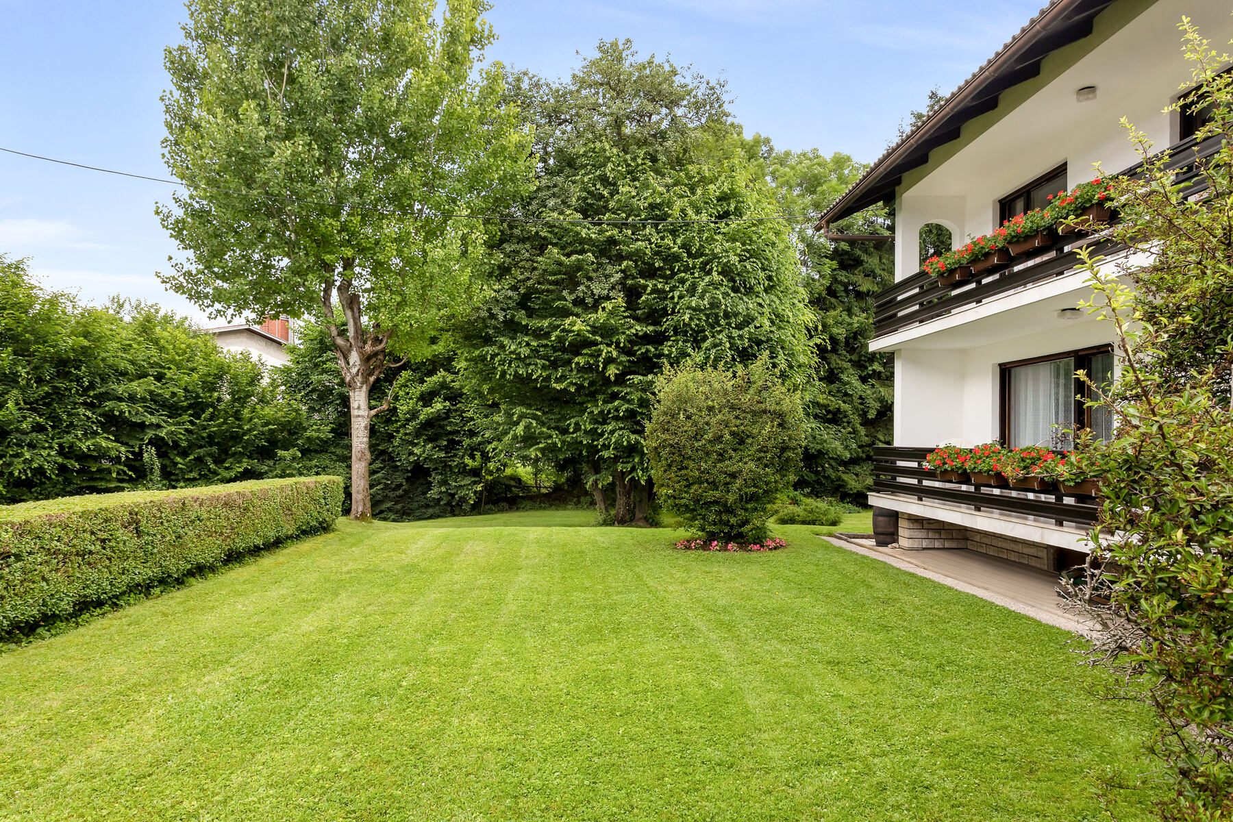 Garden view at Apartments Svetina